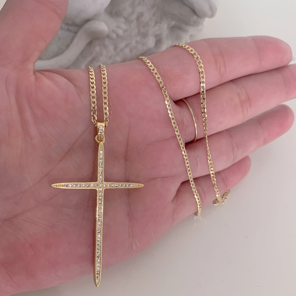Large Cross Necklace | 14k Gold Filled - Picture 4 of 6